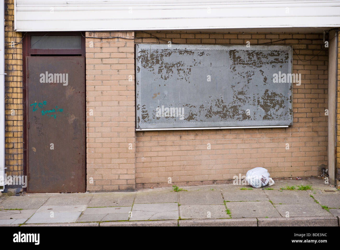 Boarded up ground floor flat Church Street, Ebbw Vale, Blaenau Gwent