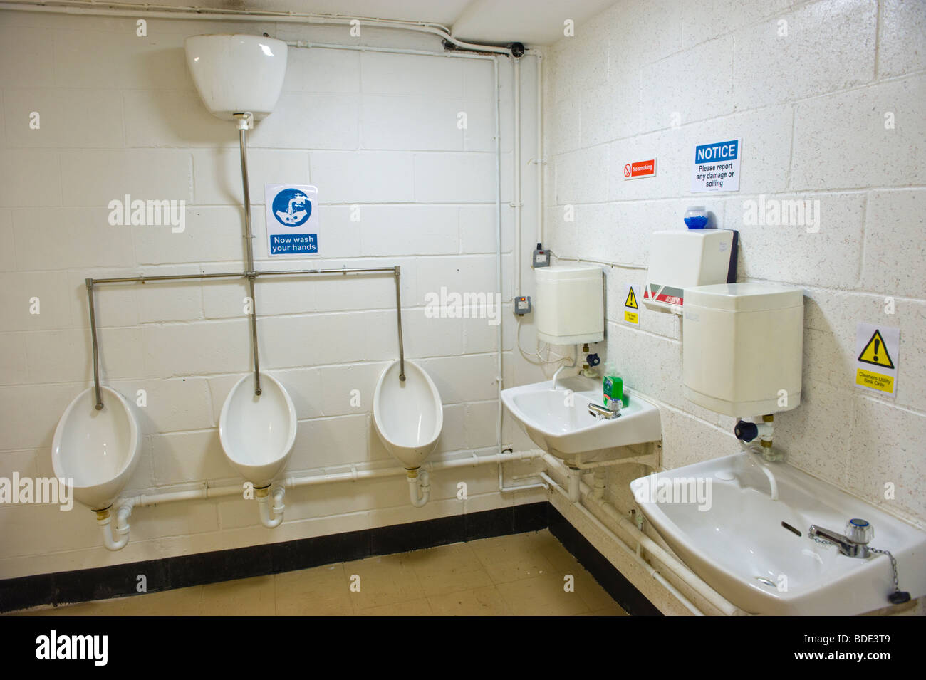 Typical gents urinal public toilet UK Stock Photo Alamy