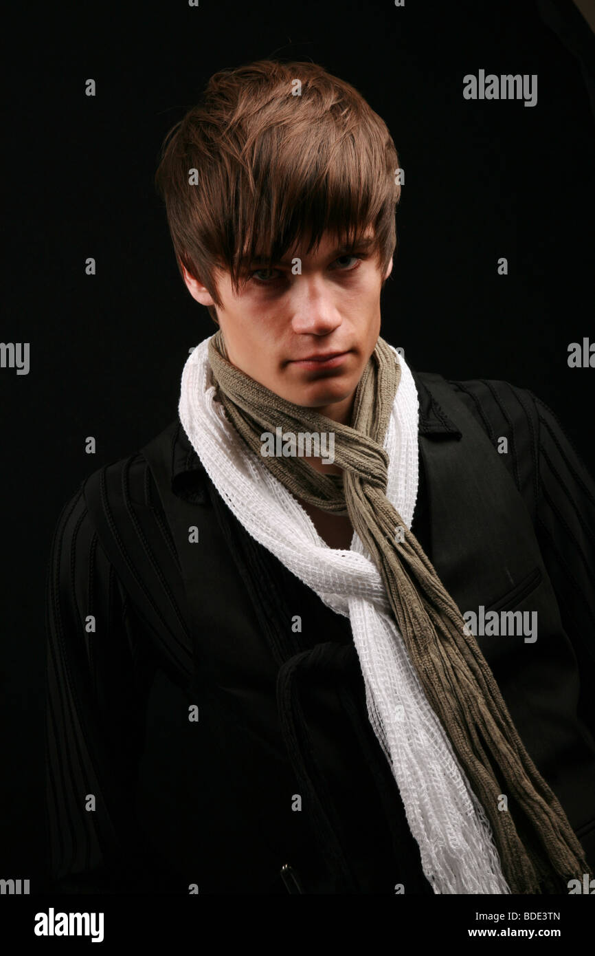 Male Model Hair Stylists Competition Headshot Showing Hairstyle