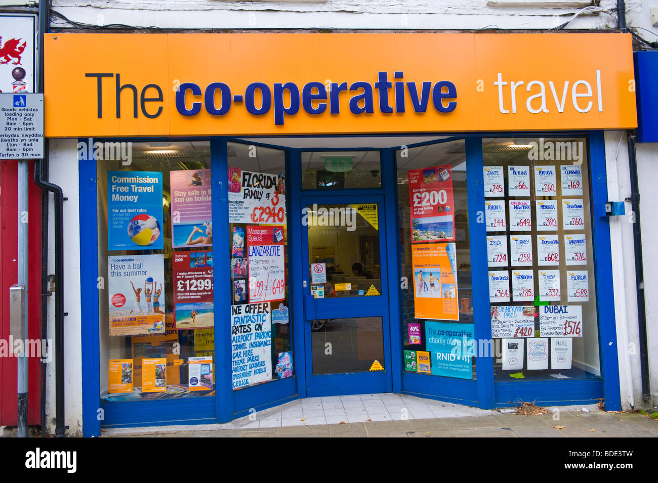 The co-operative travel shop in Ebbw Vale Blaenau Gwent South Wales UK Stock Photo