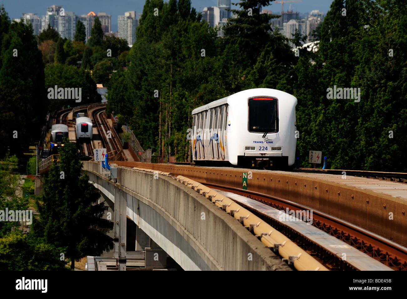 Vancouver Skytrain Light Rail System Rapid Transit Railway Stock Photo