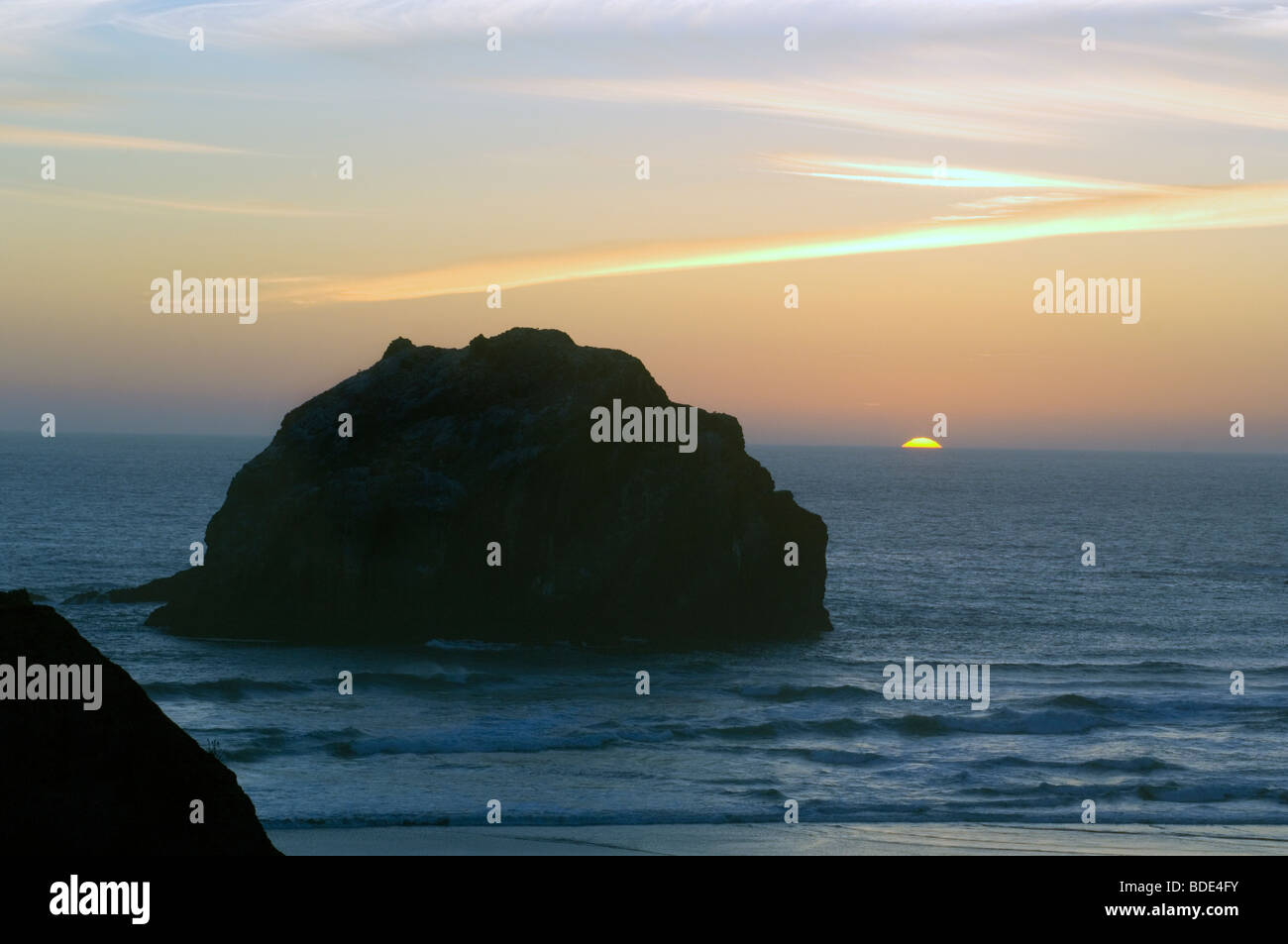 Face Rock off the coast of Oregon at Bandon Beach in the Pacific Ocean ...