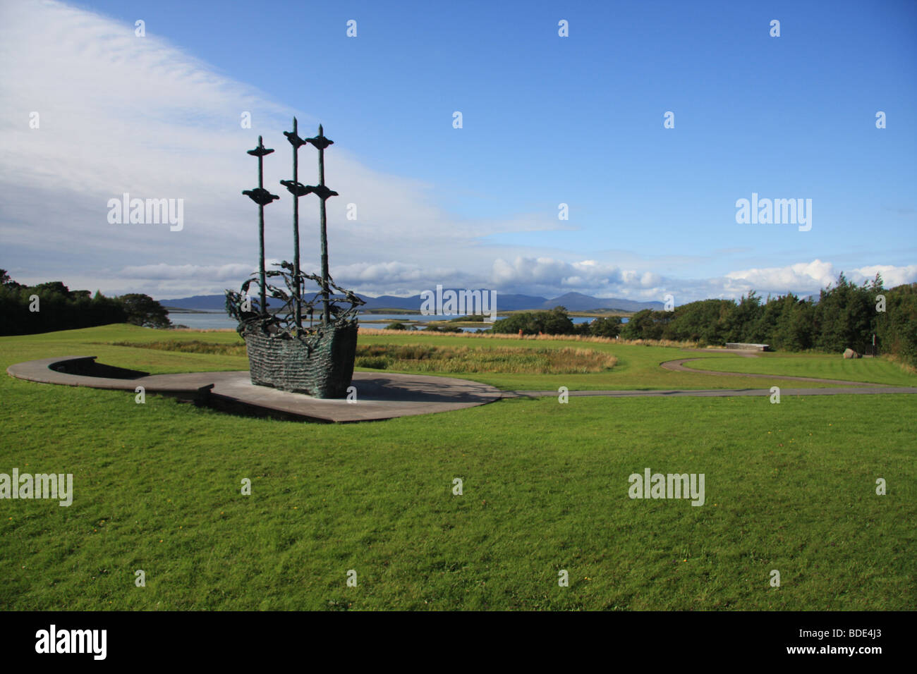 Irelands National Famine Monument and Clew Bay 8th August 2009 Stock