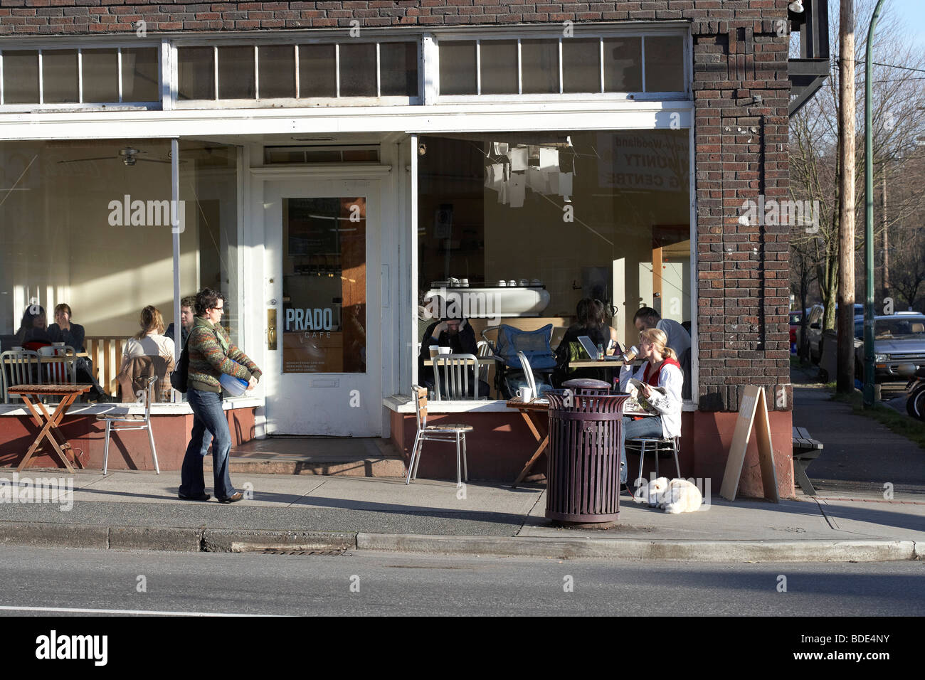 Patrons customers in restaurant diner coffee shop, Vancouver, BC
