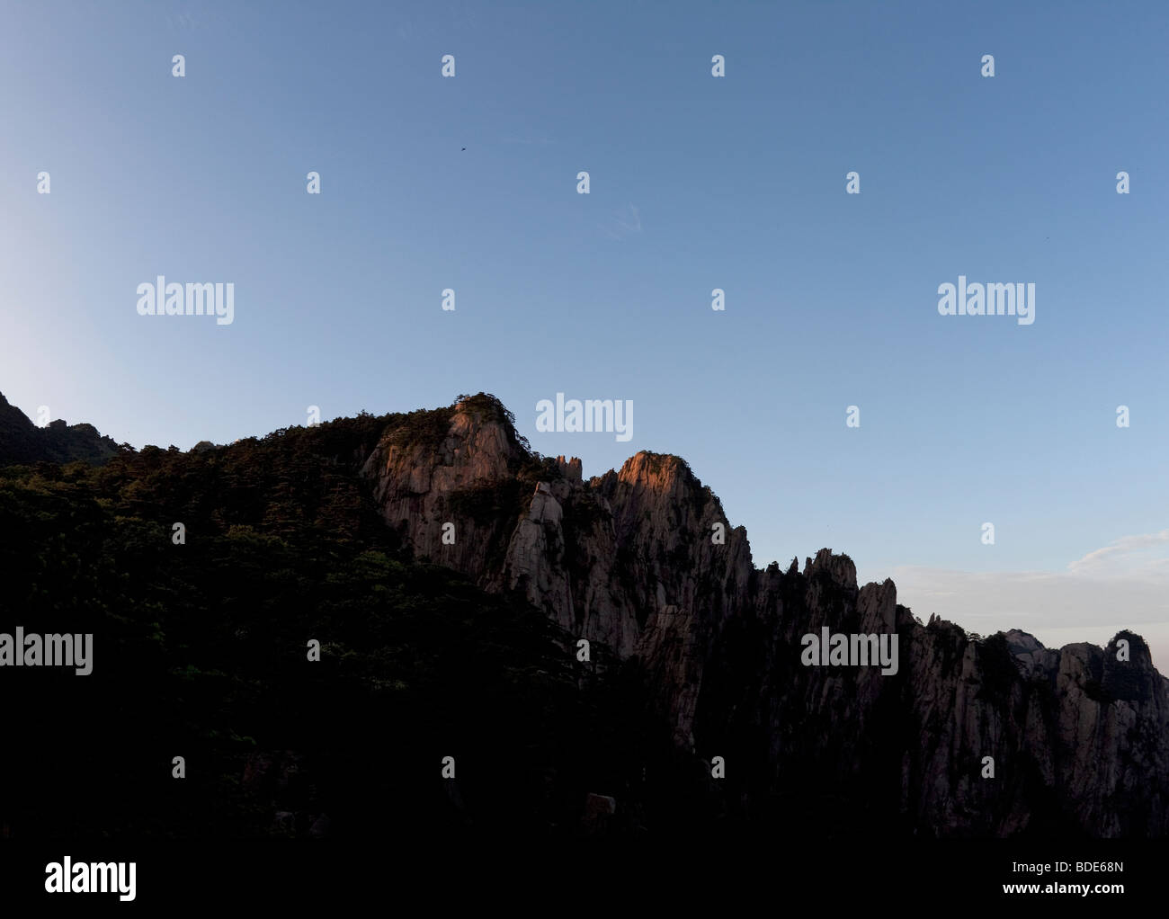 Huang Shan (Yellow Mountain), UNESCO World Heritage Site, Anhui Province, China, Asia at Sunrise Stock Photo