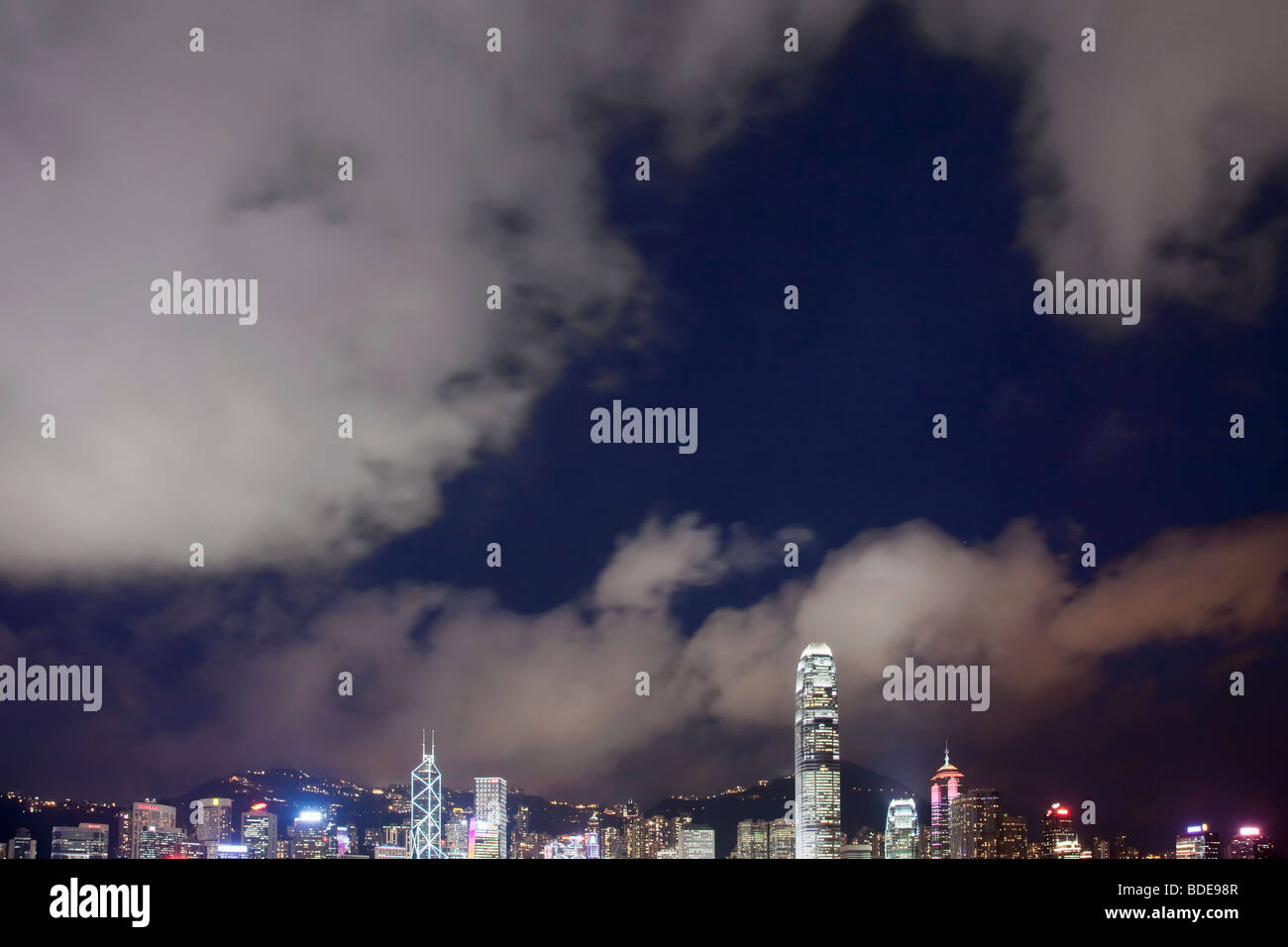 High rise buildings at night in Hong Kong, China Stock Photo - Alamy