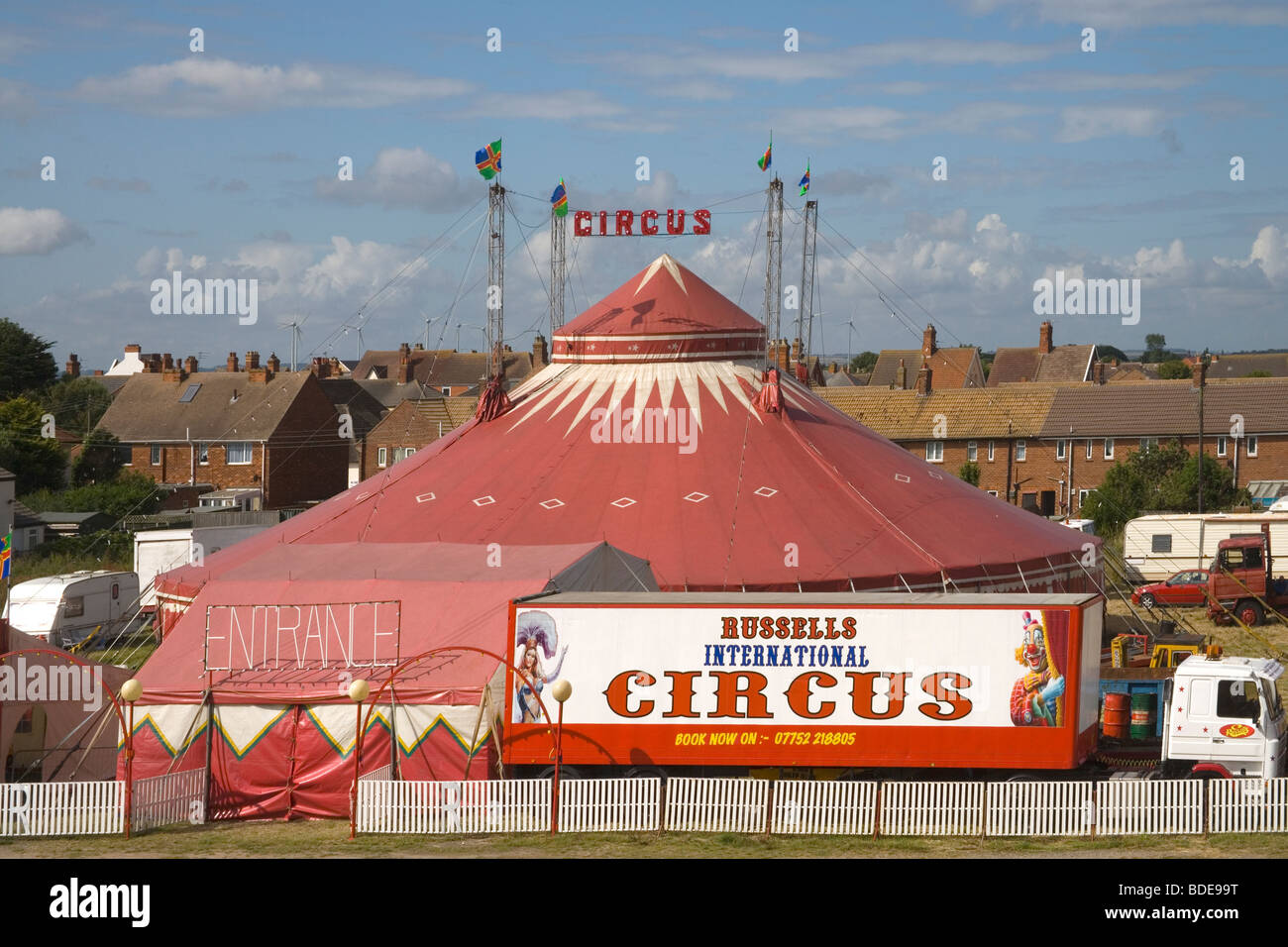 circus tent at mablethorpe on the lincolnshire coast Stock Photo