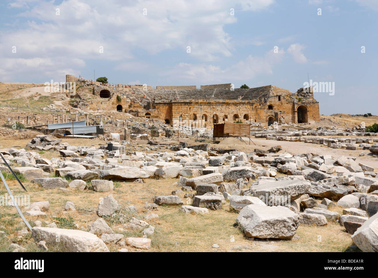 Hierapolis antique ancient theatre. Pamukkale (Hierapolis), Denizli, Turkey, August, 2009 Stock Photo