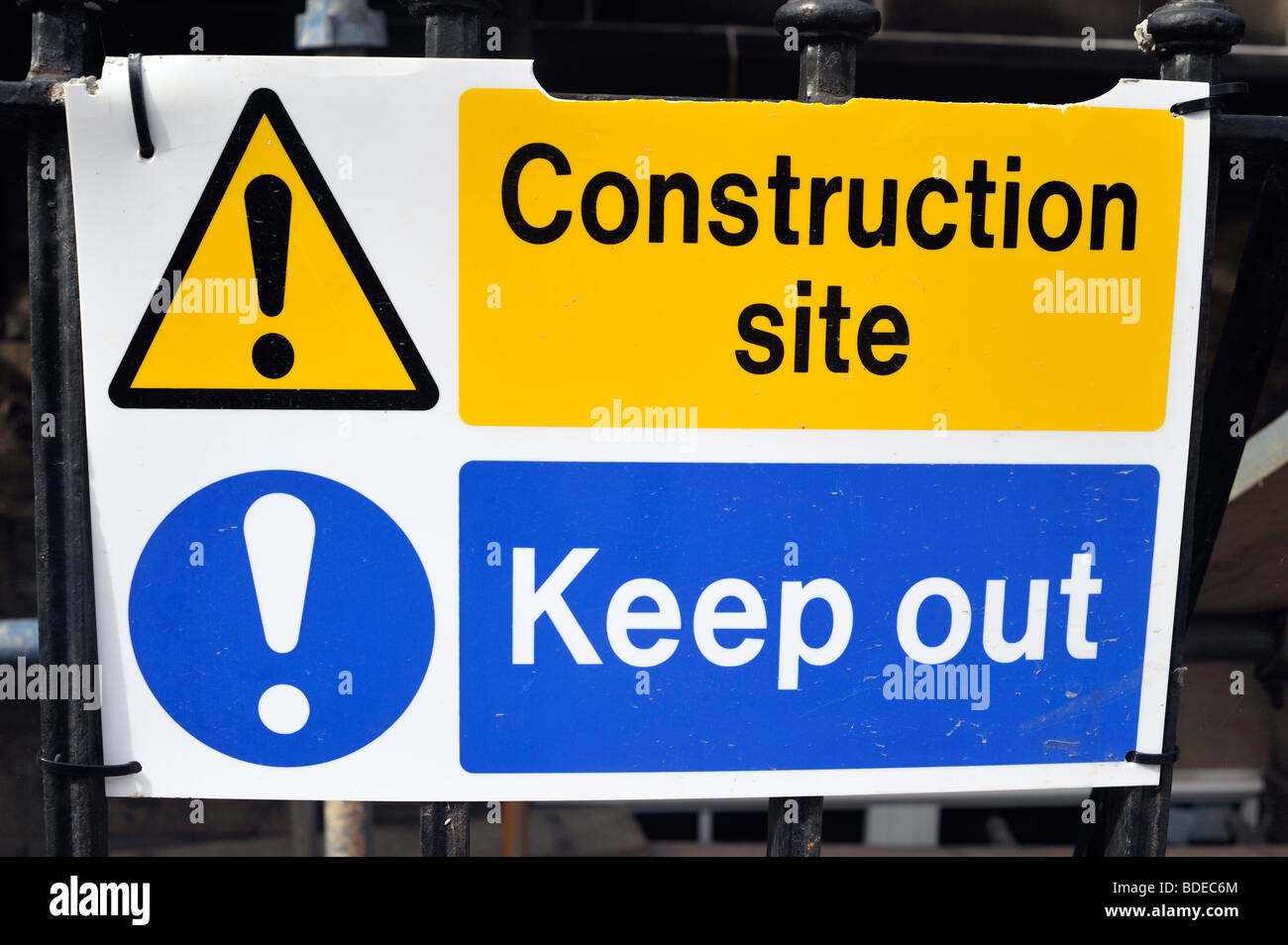 Construction site notice Stock Photo Alamy