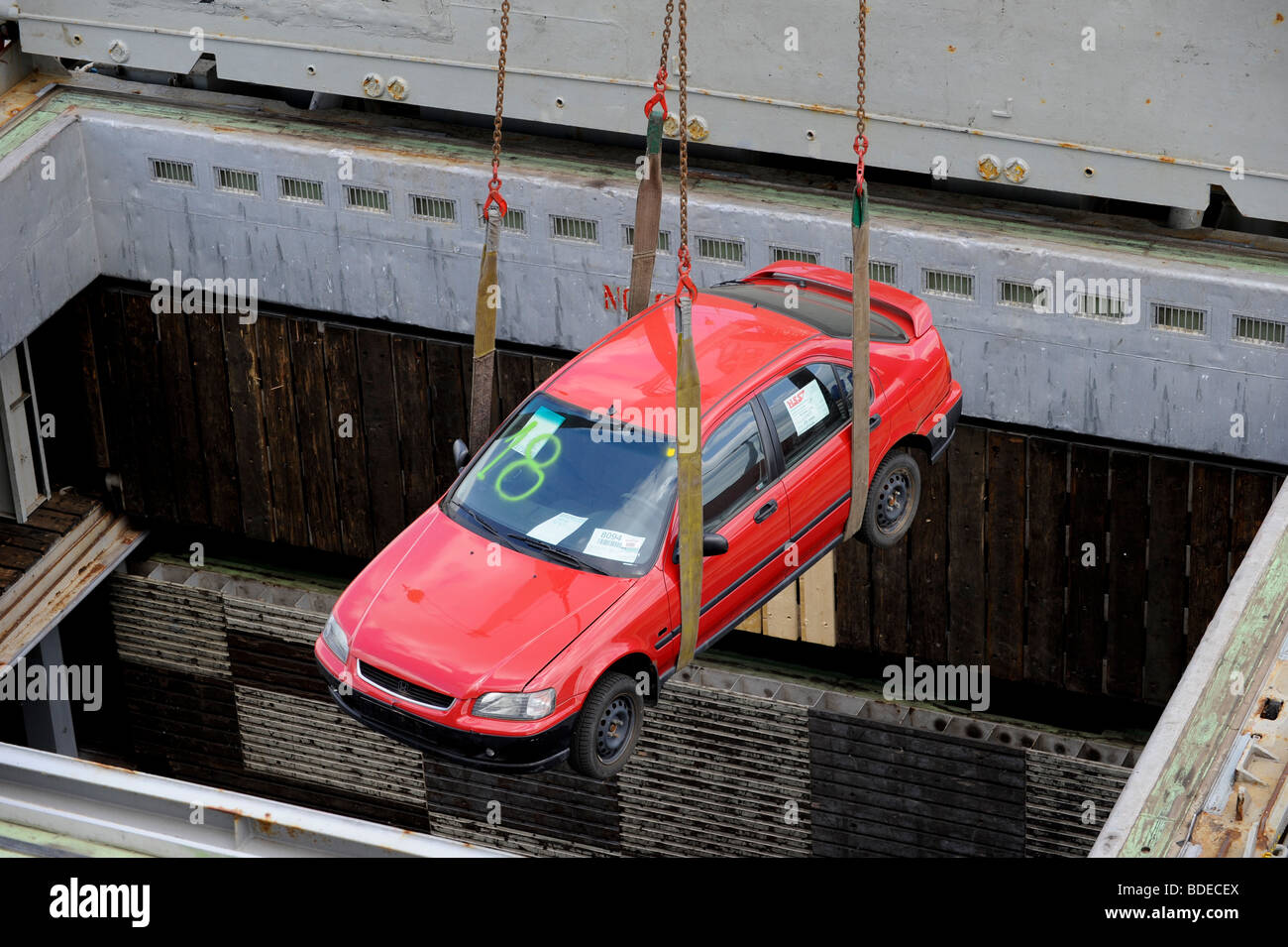 Germany Hamburg , loading of used cars for export to africa Cotonou