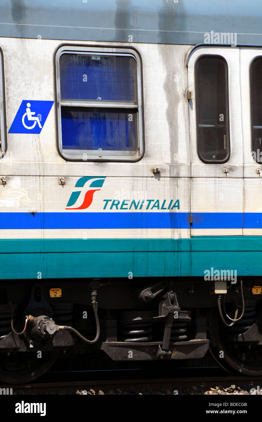 Italian Railways train - 'Trenitalia' - at Bologna Station, Italy Stock Photo