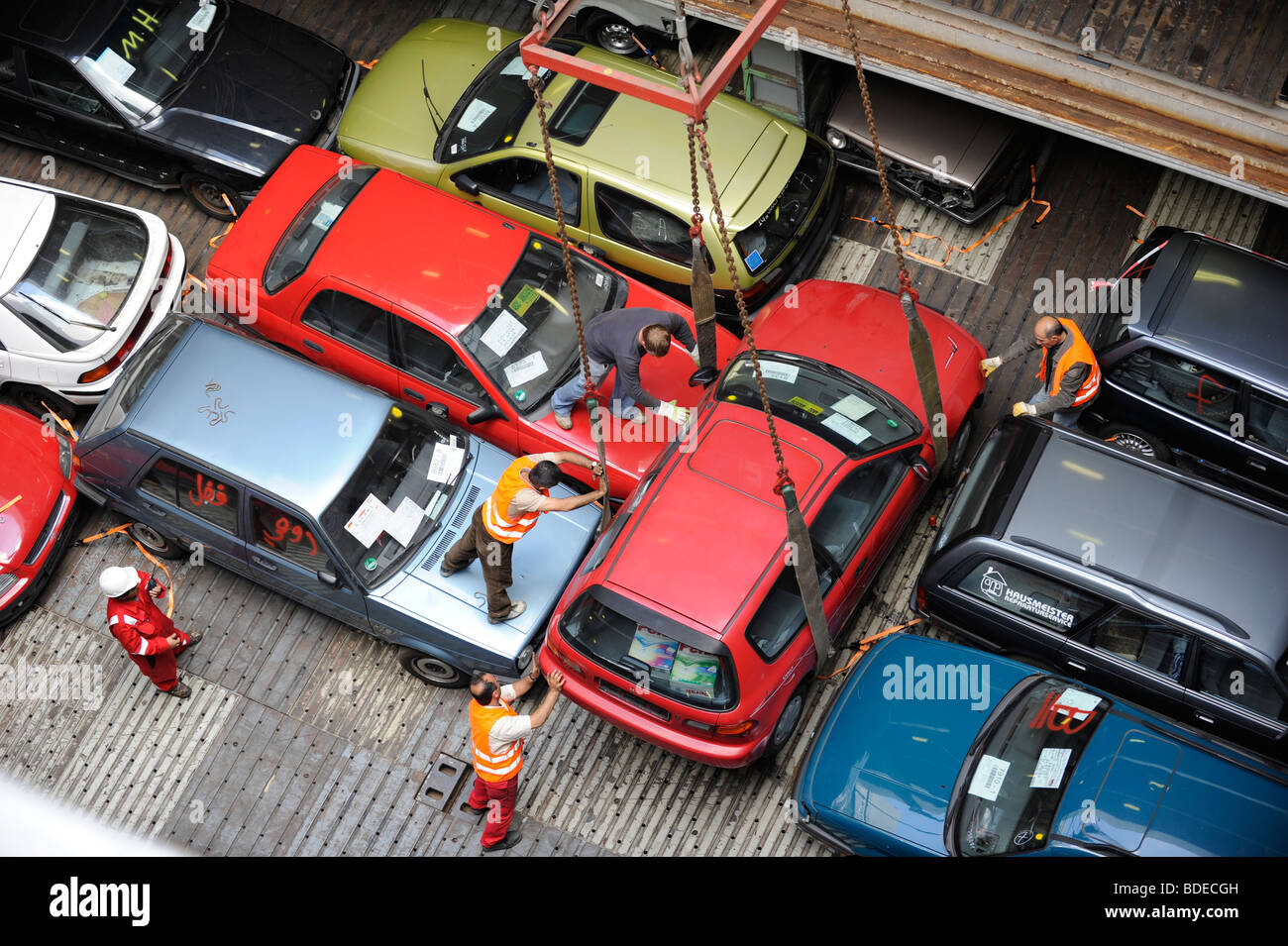 Germany Hamburg , loading of used cars for export to africa Cotonou Benin  on board a ship in Hamburg port Stock Photo - Alamy