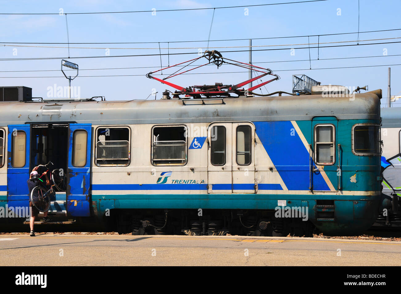 Italian Railways train - 'Trenitalia' - at Bologna Station, Italy Stock Photo