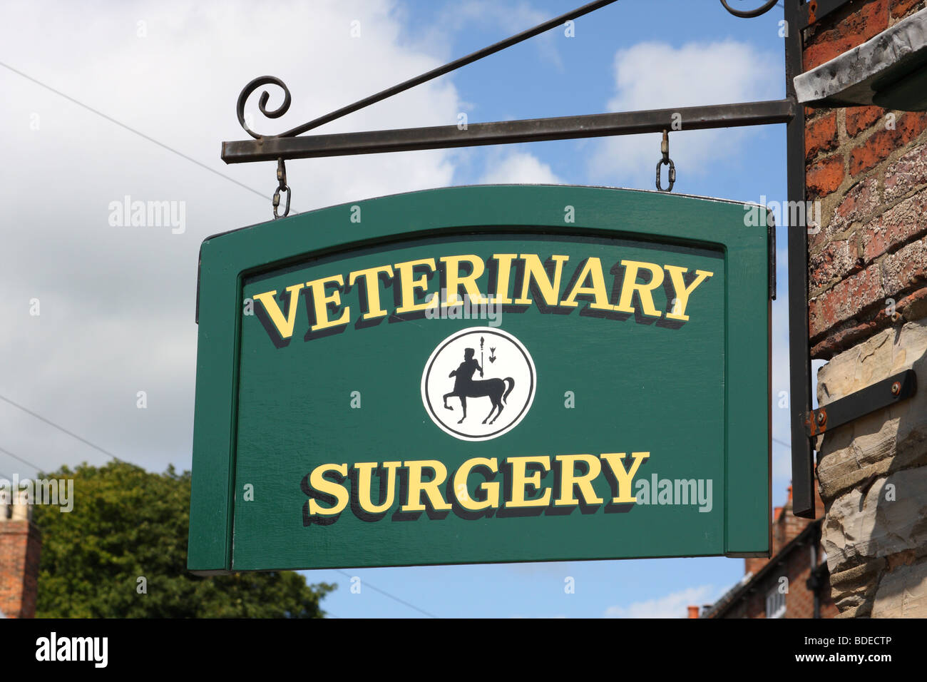 A sign at a veterinary surgery in the U.K. Stock Photo