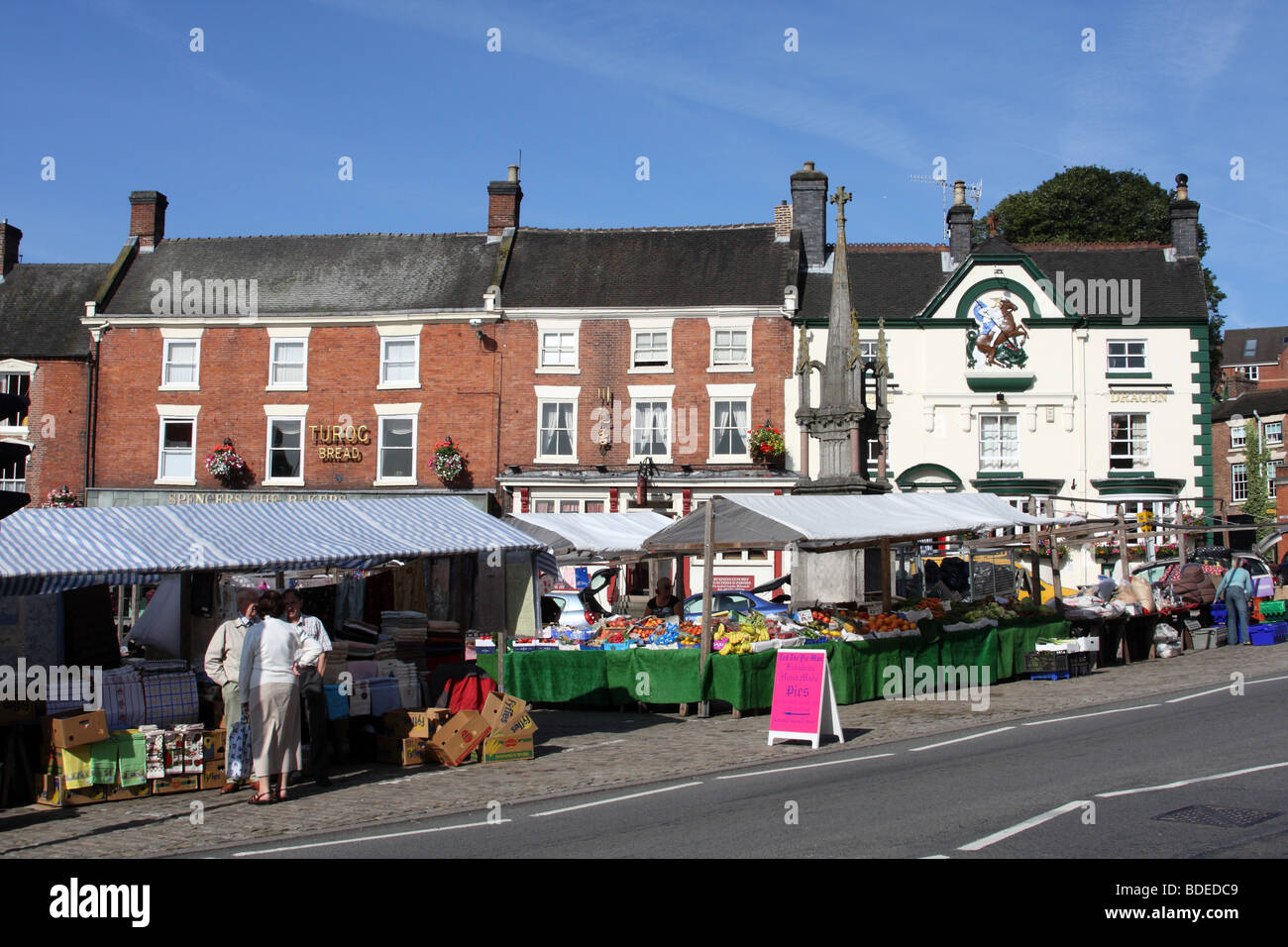 The Market Place at Ashbourne, Derbyshire, England, U.K. Stock Photo