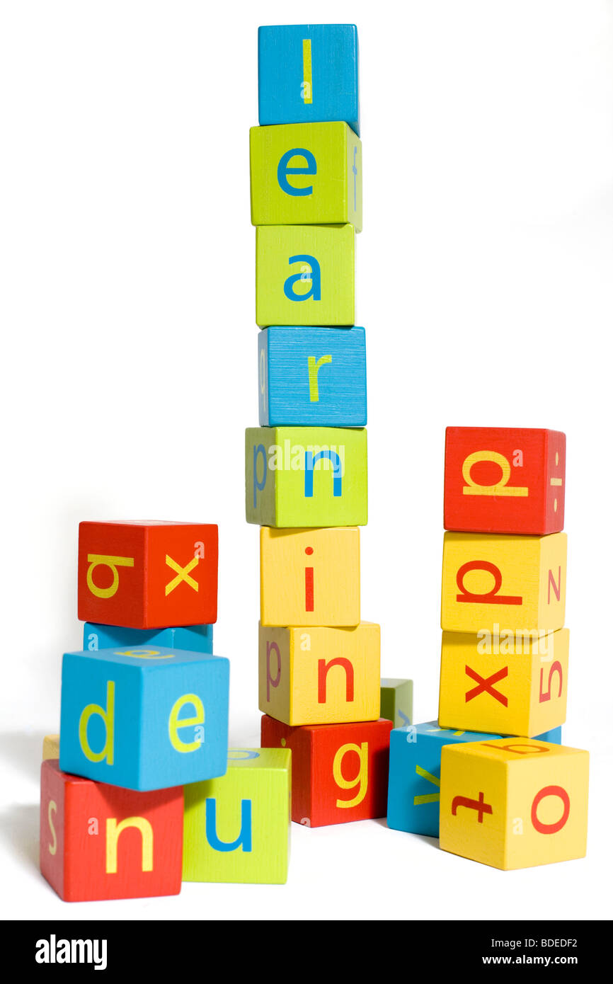 Child's alphabet toy building blocks used for learning basic ...