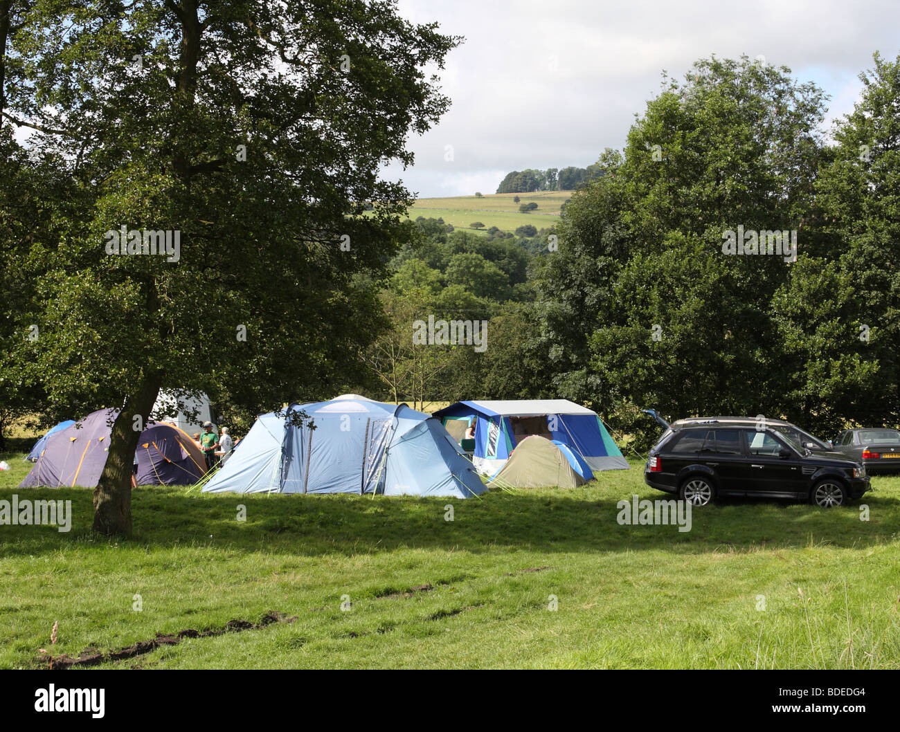 Camping in the Peak District National Park, Derbyshire, England, U.K