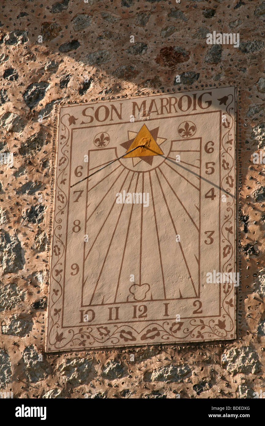 Sundial, Son Marroig, Mallorca Balearic Islands Spain Stock Photo
