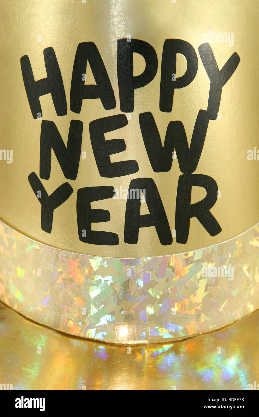 Happy New Year party top hat Stock Photo
