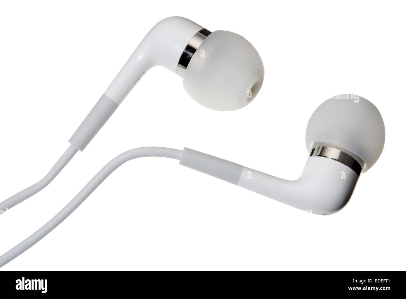 White Apple ipod earphones Stock Photo