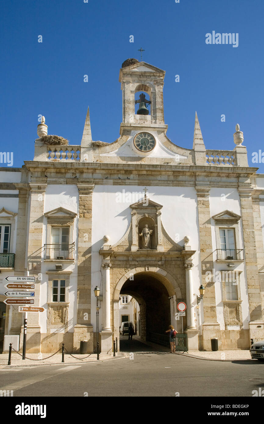 Portugal Algarve Faro Arco da Vila Stock Photo