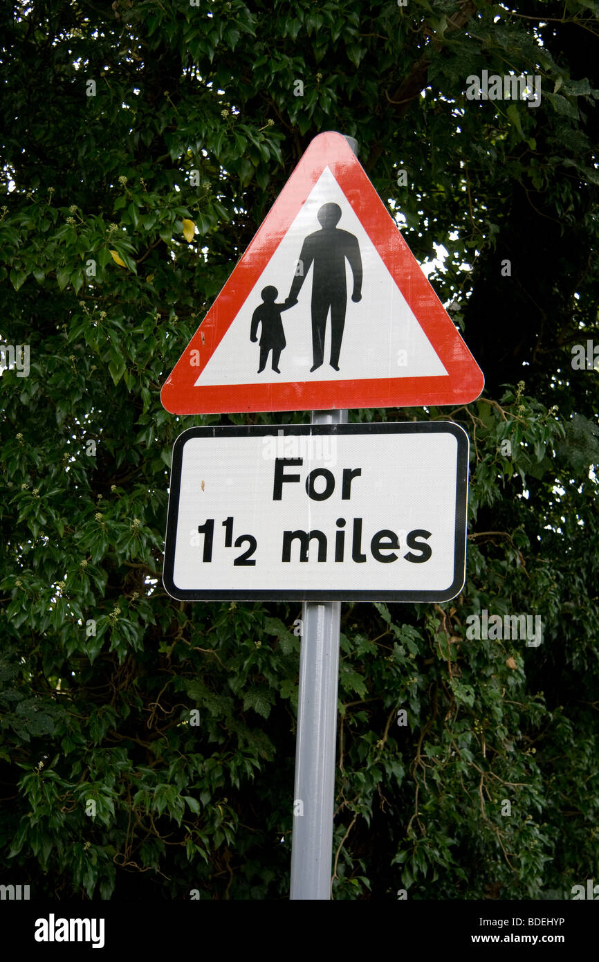 'No Footway' roadsign in England Stock Photo