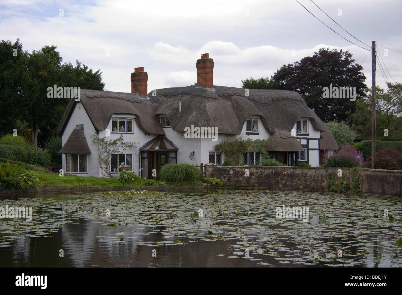 Thatched Cottage in Badger, Shropshire Stock Photo Alamy