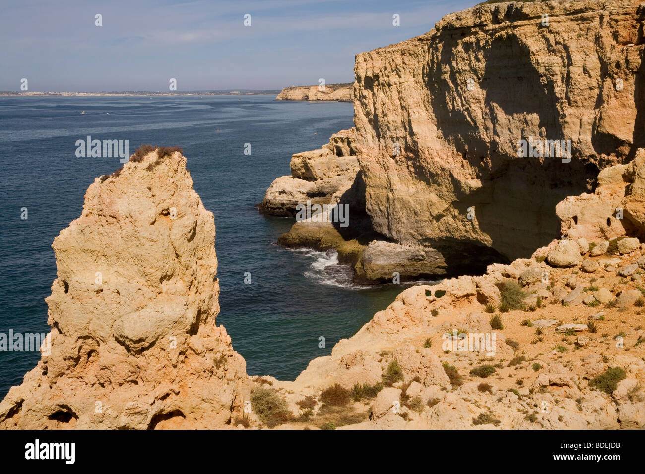 Portugal Algarve Carvoeiro Algar Seco rock coast Stock Photo