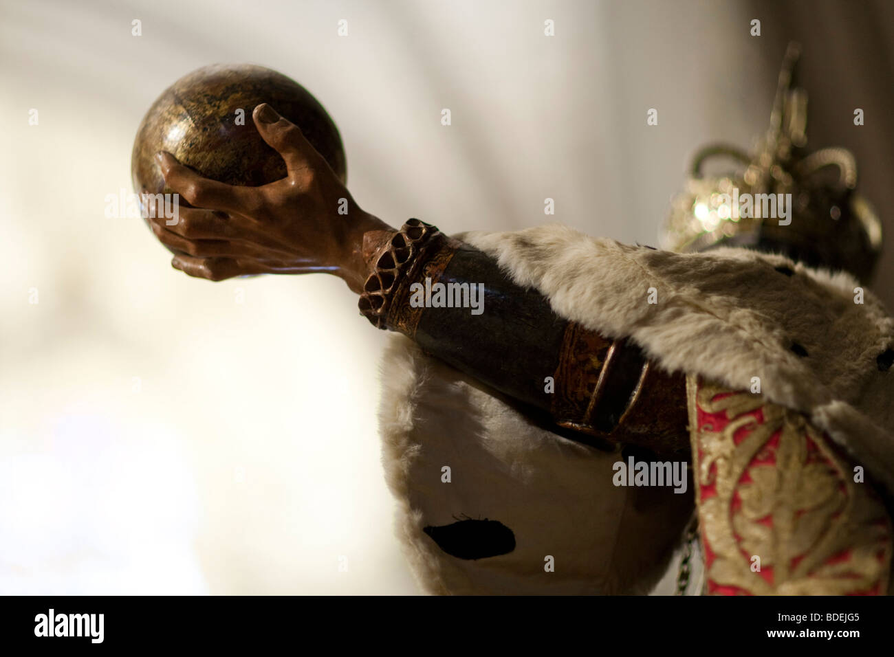 Saint Ferdinand holding a globe, sculpture in the Corpus Christi