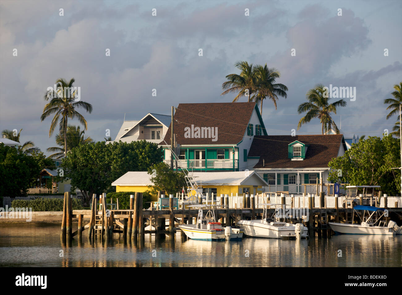 Some houses of Marsh harbour on Great Abaco island Bahamams Stock Photo