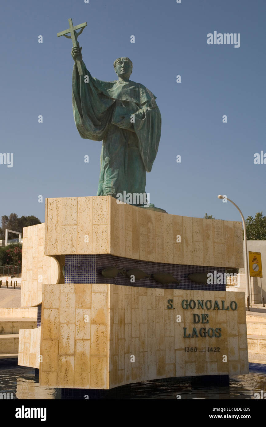 Portugal Algarve Lagos Sao Goncalo de Lagos statue Stock Photo