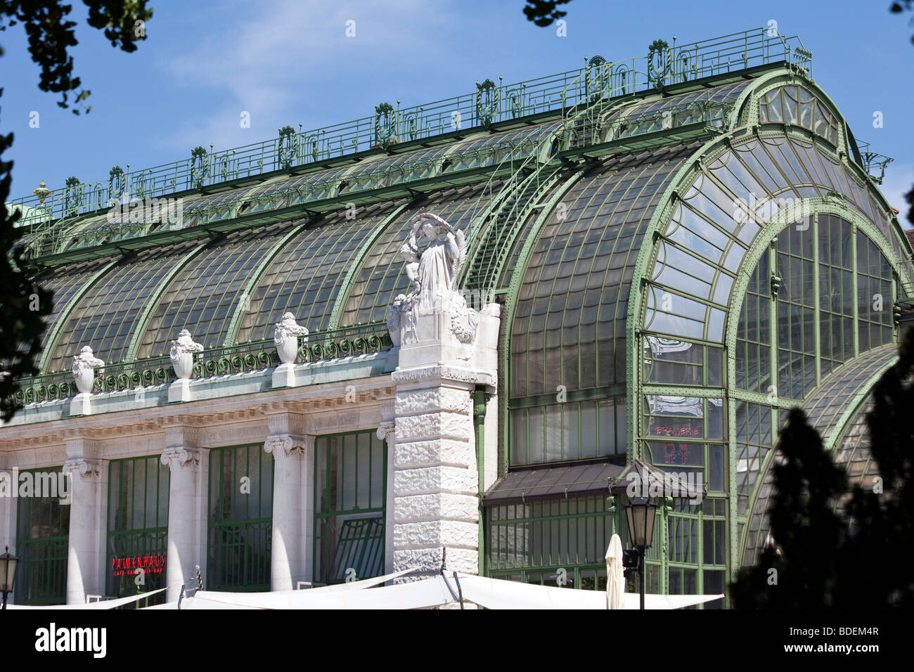 Palm house (Palmenhaus), Burggarten, Hofburg Palace, Vienna, Austria Stock Photo
