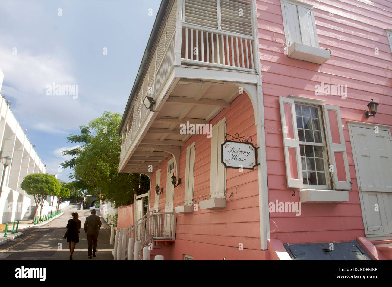 The oldest house of Nassau is the famous "Balcony house" Bahamas Stock