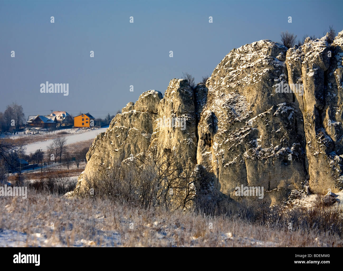 Limestone rocks, Jura, Poland Stock Photo