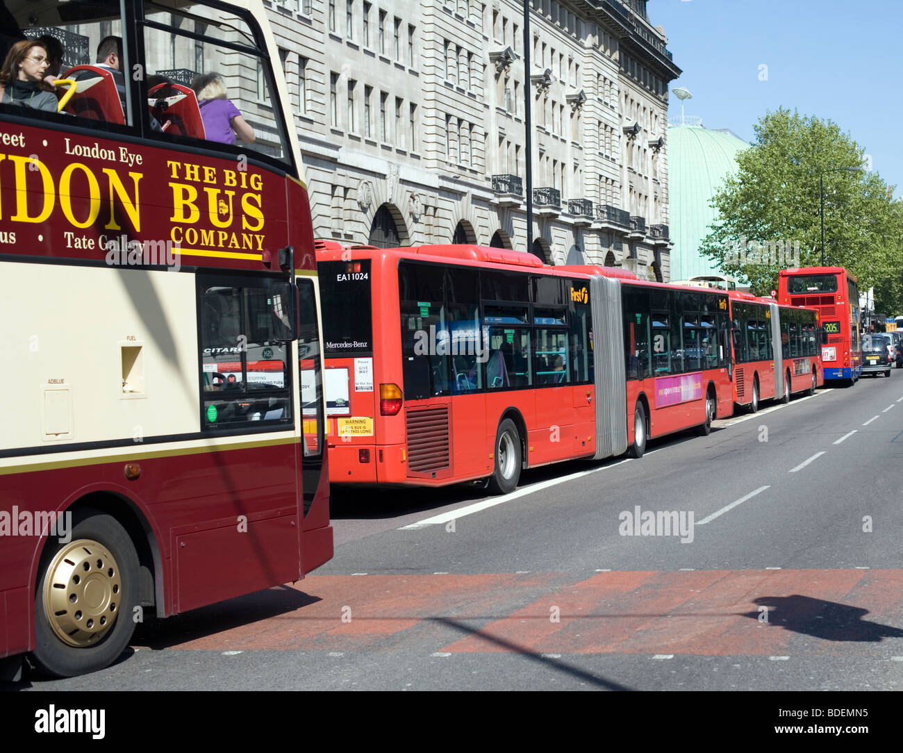 Buses, Marylebone Road, London, England, UK, Europe Stock Photo