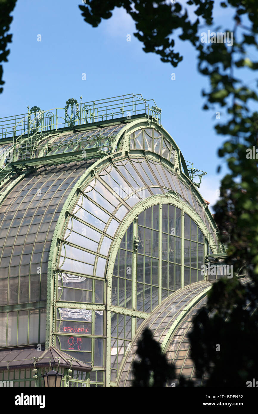 Palm house (Palmenhaus), Burggarten, Hofburg Palace, Vienna, Austria Stock Photo