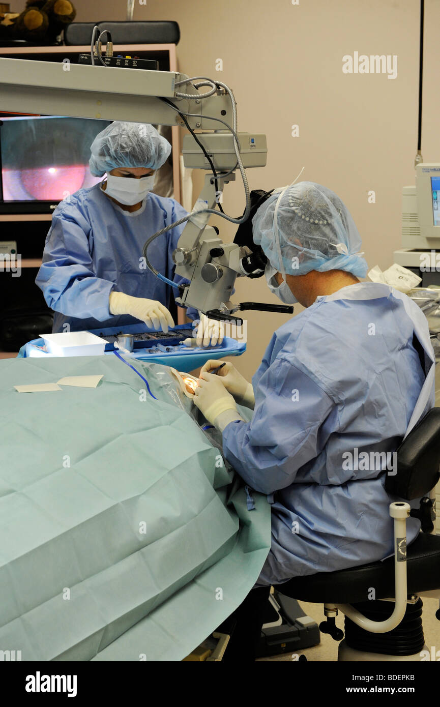 Preparation for Vision correction Cataract eye operation with a