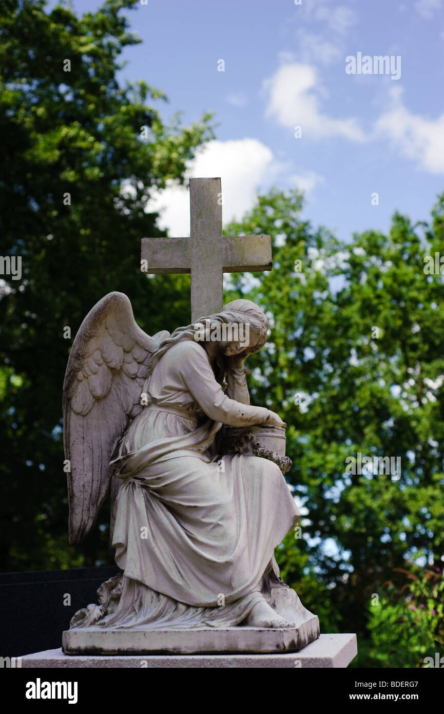 Cemetery statue graveyard sorrow hires stock photography and images