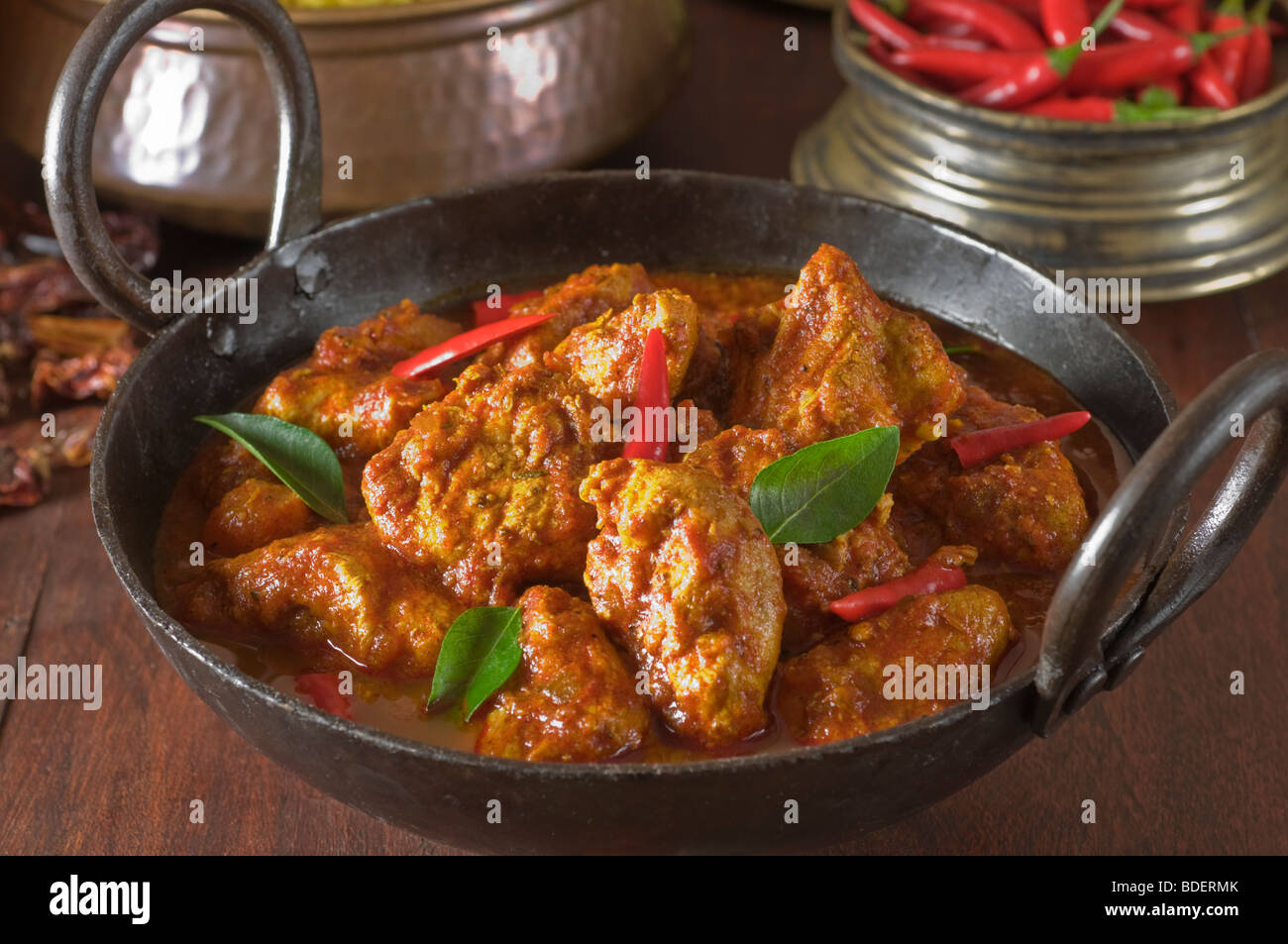 Chilli chicken curry India South Asia Food Stock Photo