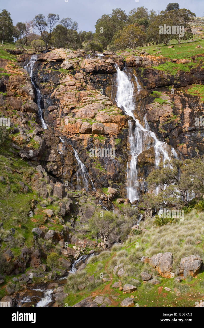 Waterfall in the Western Australian Avon Valley in the hills outside of Perth. Stock Photo