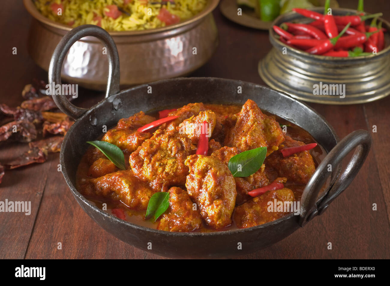 Chilli chicken curry India South Asia Food Stock Photo