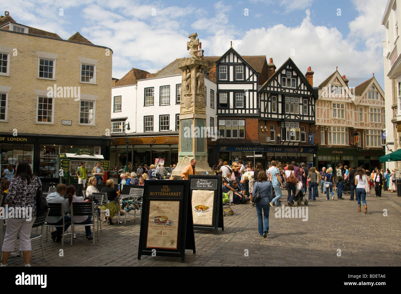 Butter Market Canterbury Kent England UK Busy With Shoppers Stock Photo