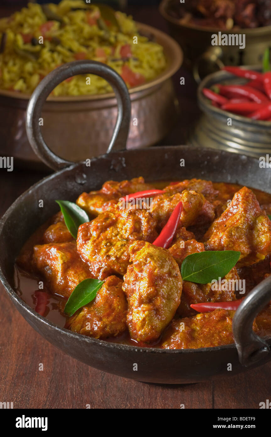 Chilli chicken curry India South Asia Food Stock Photo
