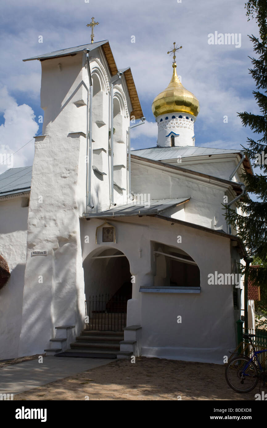 Holy Dormition Pskovo-Pechersky Monastery, Pechory, Pskov Oblast, Russia. Stock Photo