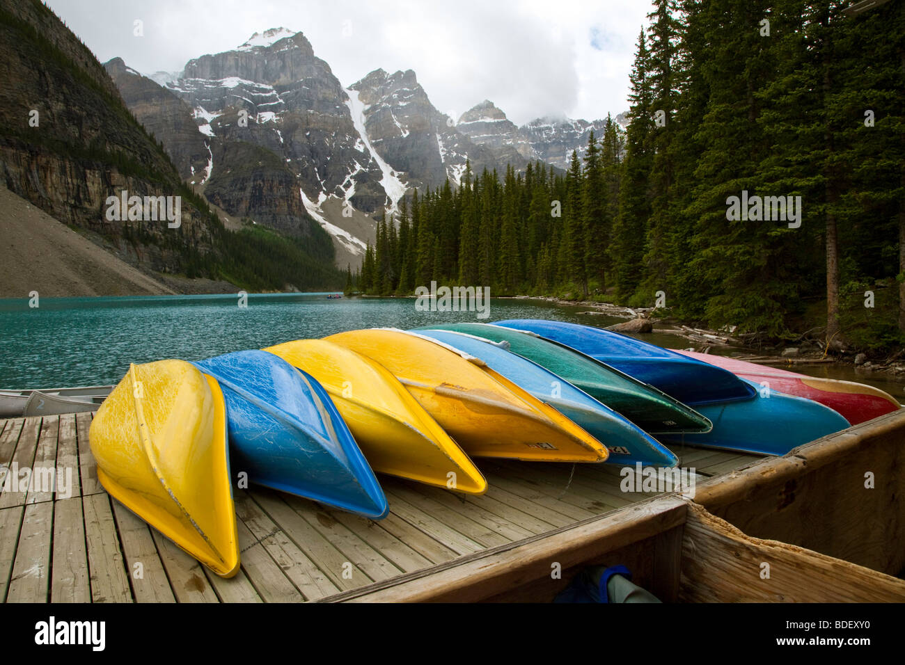 Canoe rental at "Moraine Lake" in the Valley of the Ten Peaks in Banff
