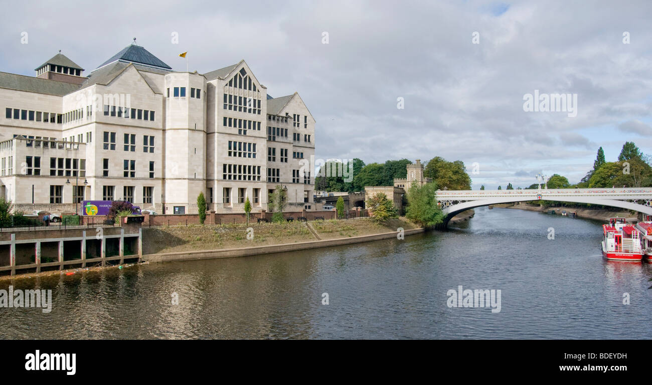 Aviva Building York and River Ouse Stock Photo
