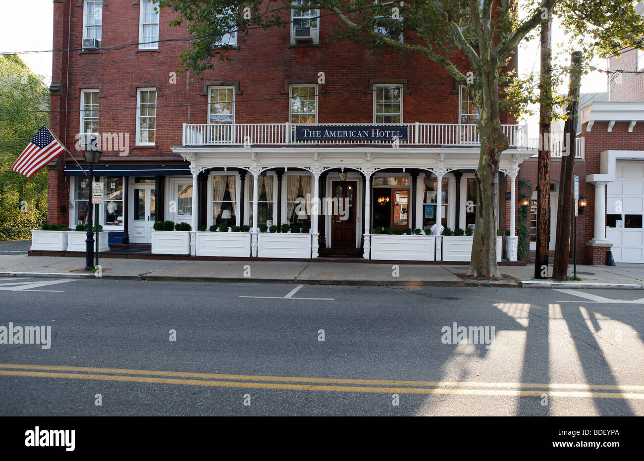 The American Hotel, Main Street, Sag Harbor, New York Stock Photo