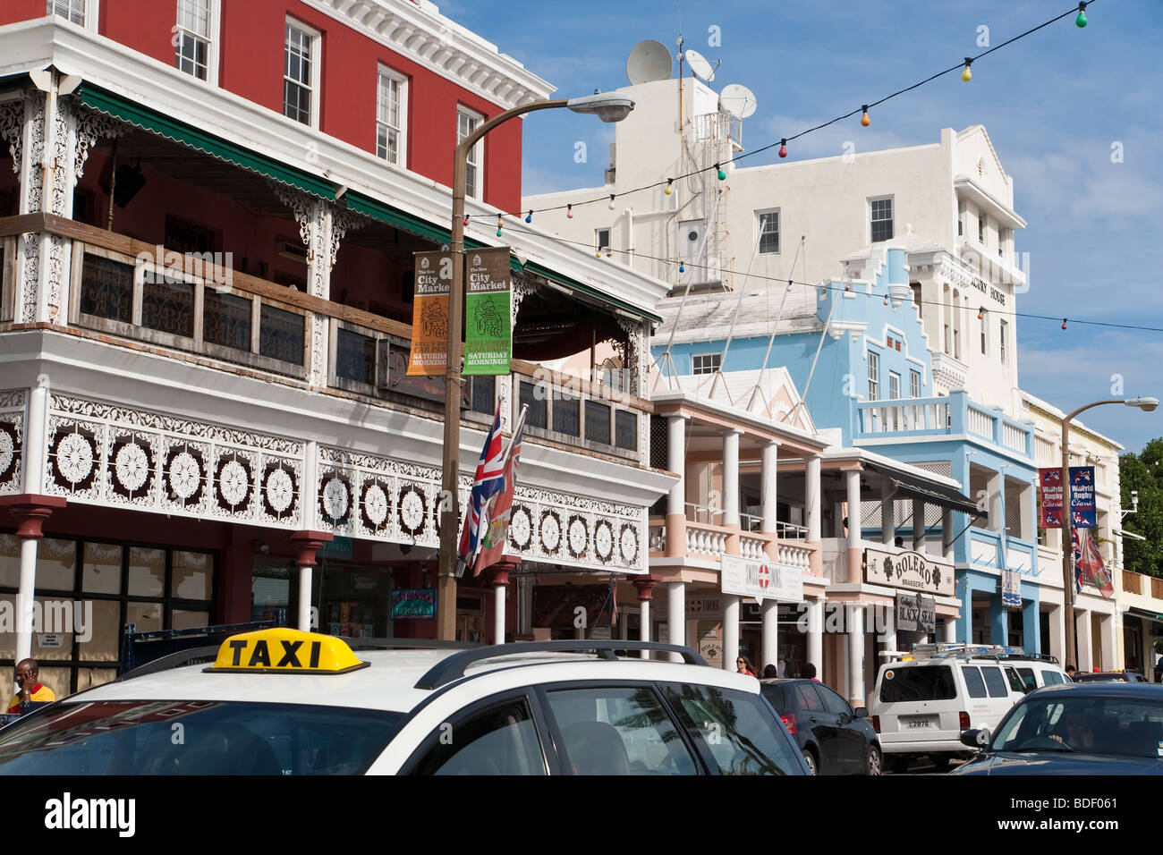 Bermuda, City of Hamilton, Front Street Stock Photo