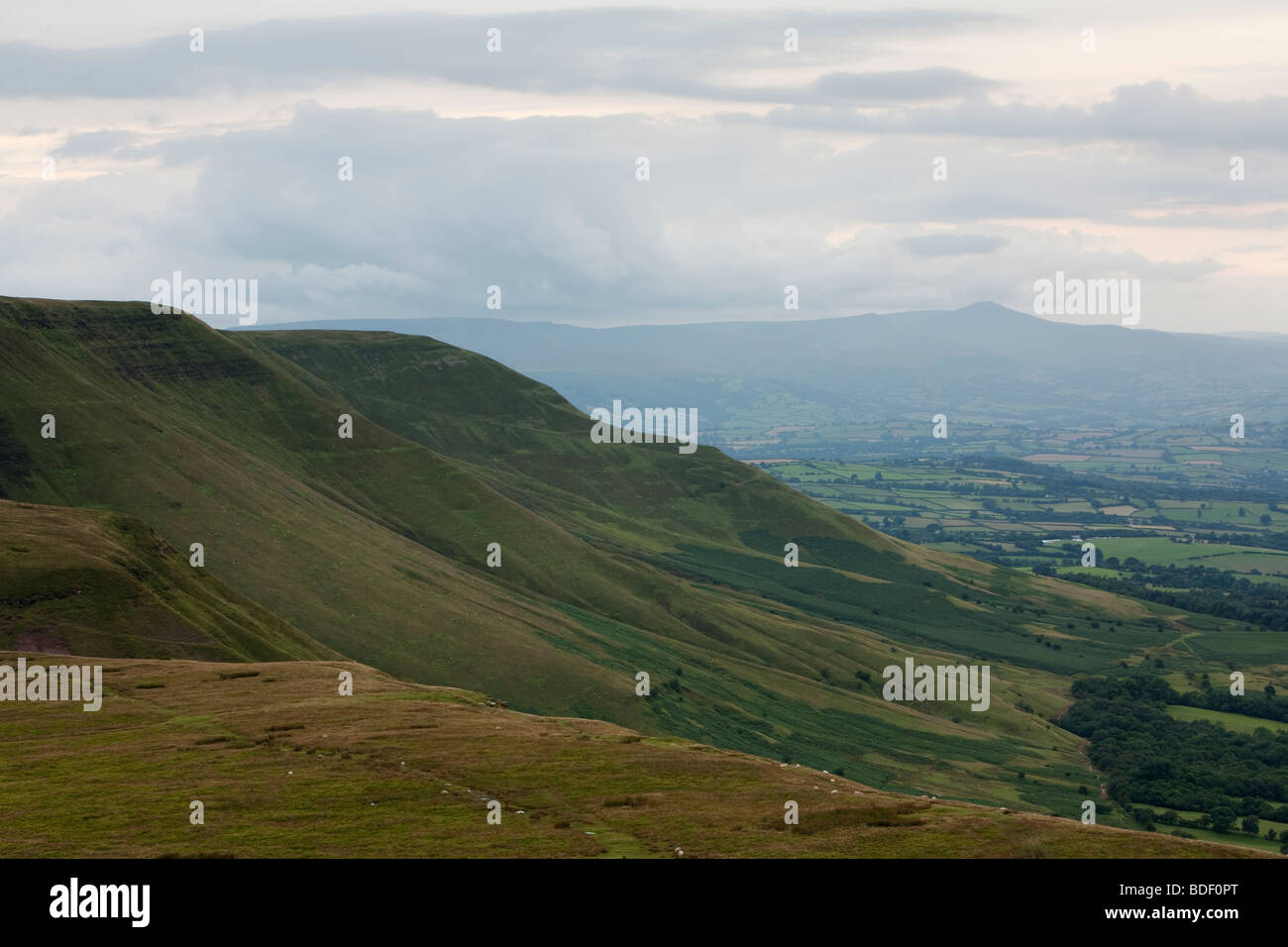 View from Lord Hereford's Knob across to Pen y Fan, Brecon Beacons, Uk Stock Photo
