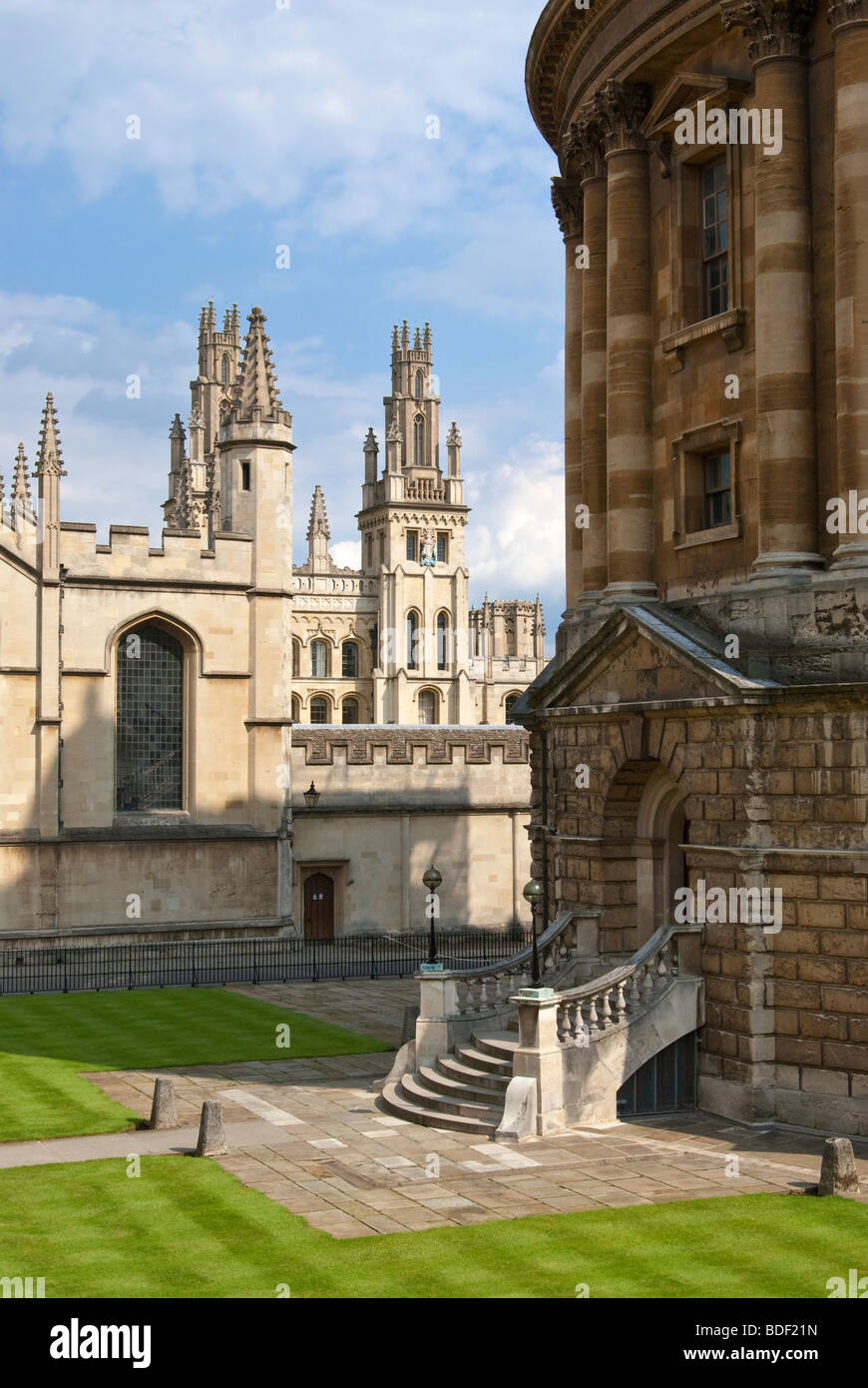 Radcliffe Square with a partial view of the Radcliffe Camera and All Soul's College Oxford England UK Stock Photo